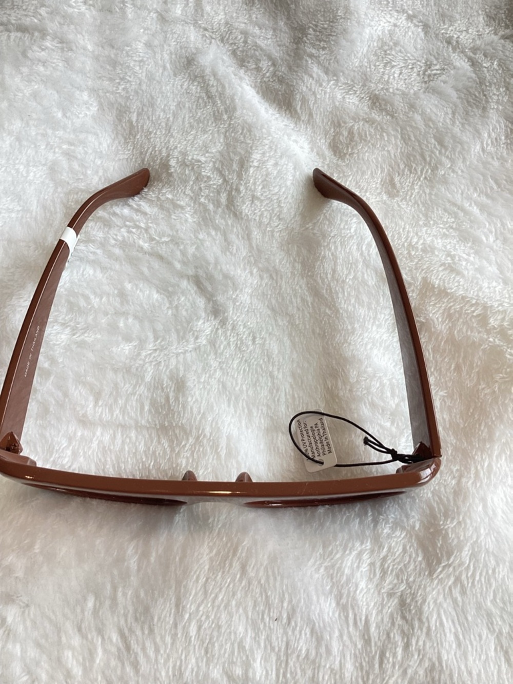 Anthropologie Flat Rectangle Sunglasses Elite Eyewear UV Polycarbonate New Mocha - Picture 6 of 11